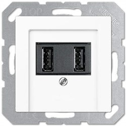 USB розетка для зарядки мобильных устройств, Белый - фото 38688
