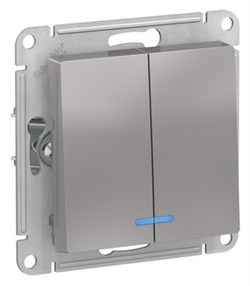 Выключатель двухклавишный с подсветкой ATN000353 Schneider Electric - фото 45031