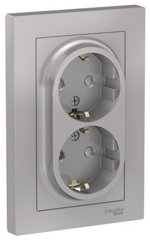 Розетка двойная со шторками с заземлением ATN000326 Schneider Electric - фото 45053
