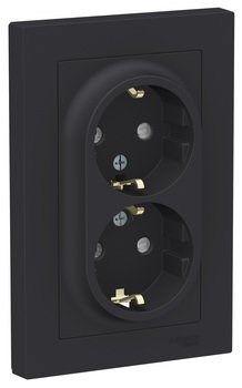 Розетка двойная со шторками с заземлением ATN001026 Schneider Electric - фото 45531