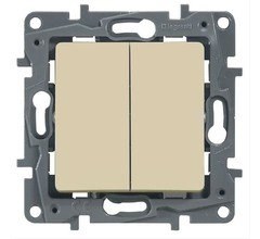 Legrand Etika слоновая кость переключатель 2-клавишный, 10А, Автоматические клеммы 672312 - фото 61692