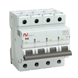 Автоматический выключатель EKF AV-6 AVERES 63А 4п mcb6-4-63D-av, D, 6кА - фото 63533