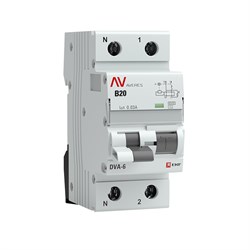 EKF Averes DVA-6 Диф. Автомат (B) 1P+N 20А/30мА тип АС 6кА rcbo6-1pn-20B-30-ac-av - фото 66054