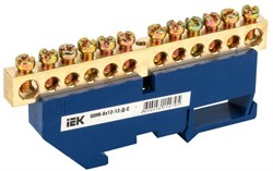 Шина нулевая IEK ШНИ 8х12-12-Д-С YNN10-812-12D-K07, на DIN-изоляторе - фото 67595