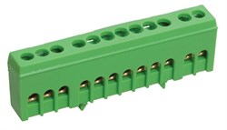 Шина IEK PE ШНИ-6х9-12-К-З YNN10-69-12KD-K06, в корпусном изоляторе на DIN-рейку - фото 67637