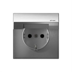 Systeme Electric ArtGallery Алюминий Розетка с заз.со шт.с крышк, 16А, IP44,  механизм, быстрозажим. клем. GAL440346S - фото 68875