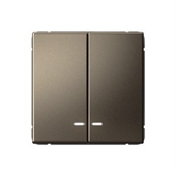 Systeme Electric ArtGallery Мокко Выключатель 2-клавишный с подсветкой, сх.5а, 10АХ, механизм, быстрозажим. клем. GAL000653S - фото 69566