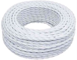 Bironi белый матовый витой провод 3*1,5 20м B1-434-71-20 - фото 70185