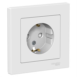 Systeme Electric AtlasDesign белый розетка с заземлением, со шторками, 16А, в сборе ATN000144 - фото 70596