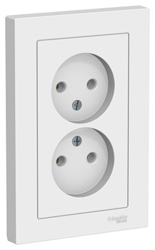 Systeme Electric AtlasDesign Лотос Розетка двойная б/з,16А, в сборе ATN001320 - фото 70684