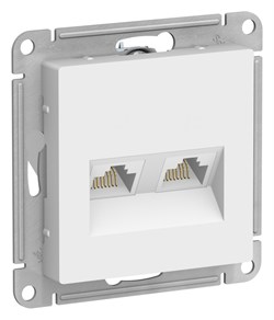 Systeme Electric AtlasDesign Лотос Розетка двойная компьютерная RJ45+RJ45, кат.5Е, механизм ATN001385 - фото 70698