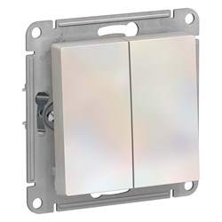 Systeme Electric AtlasDesign жемчуг выключатель 2-клавишный с самовозвратом, сх.2, 10А, механизм ATN000417 - фото 70784