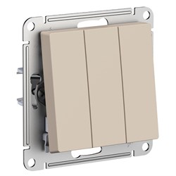 Systeme Electric AtlasDesign песочный выключатель 3-клавишный, сх.1+1+1, 10АХ, механизм ATN001231 - фото 70870