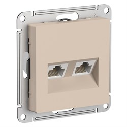 Systeme Electric AtlasDesign песочный розетка двойная компьютерная RJ45+RJ45, кат.5E, механизм ATN001285 - фото 70888