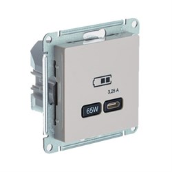 Systeme Electric AtlasDesign песочный розетка USB тип-C 65Вт высокоскор.заряд. QC,PD, механизм ATN001227 - фото 70904