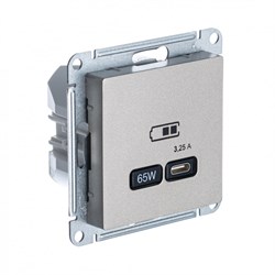 Systeme Electric AtlasDesign шампань USB розетка тип-C 65W высокоскор.заряд. QC, PD, механизм ATN000527 - фото 70912