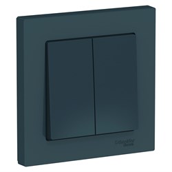 Systeme Electric AtlasDesign изумруд выключатель 2-клавишный сх.5, 10АХ, в сборе ATN000852 - фото 71044