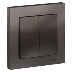 Systeme Electric AtlasDesign мокко выключатель 2-клавишный сх.5, 10АХ, в сборе ATN000652 - фото 71100