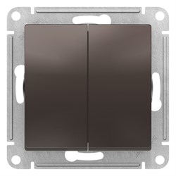 Systeme Electric AtlasDesign мокко переключатель 2-клавишный перекрестный, 2 x сх. 7, 10АХ, механизм ATN000673 - фото 71132