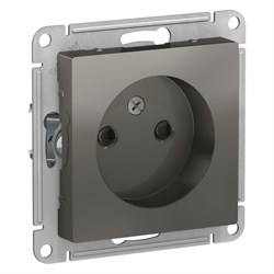 Systeme Electric AtlasDesign сталь розетка без заземления, со шторками, 16А, механизм ATN000949 - фото 71185
