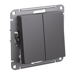 Systeme Electric AtlasDesign базальт переключатель 2-клавишный, сх.6/2, 10АХ, механизм ATN001465 - фото 71230
