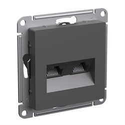 Systeme Electric AtlasDesign базальт розетка двойная компьютерная RJ45+RJ45, кат.5Е, механизм ATN001485 - фото 71233