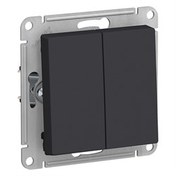 Systeme Electric AtlasDesign карбон выключатель 2-клавишный с самовозвратом, сх.2, 10А, механизм ATN001017 - фото 71279