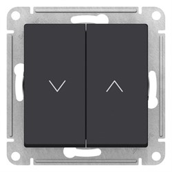 Systeme Electric AtlasDesign 2-клавишный выключатель ДЛЯ ЖАЛЮЗИ, 2х сх.4, 10А, механизм, КАРБОН ATN001019 - фото 71333