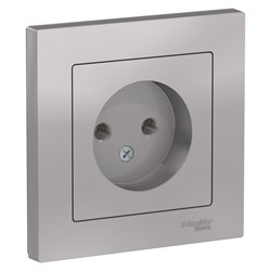 Systeme Electric AtlasDesign алюминий розетка без заземления, 16А, в сборе ATN000340 - фото 71406