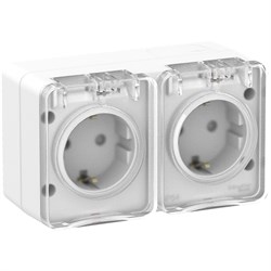 Systeme Electric AtlasDesign Profi54 наружный белый розетка 2-ая с заземлением, со шт., 16А 250B IP54 ATN540126 - фото 71616