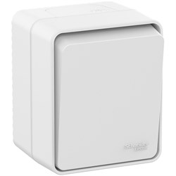 Systeme Electric AtlasDesign Profi54 наружный белый выключатель 1-клавишный 10 АХ IP54 ATN540111 - фото 71620
