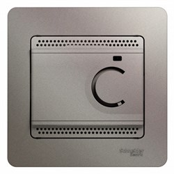 Systeme Electric Glossa Платина Термостат электронный теплого пола с датчиком, от +5 до +50°C,10A (в сборе) GSL001238 - фото 71716