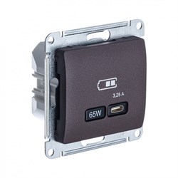 Glossa шоколад USB розетка тип-C 65W высокоскоростная зарядка QC, PD, механизм GSL000827 - фото 71752