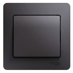 Glossa графит выключатель 1-клавишный сх.1, 10AX (в сборе) GSL001312 - фото 71780
