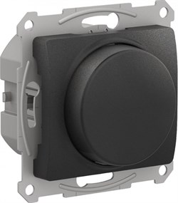 Glossa антрацит светорегулятор (диммер) повор-нажим, LED, RC, 400Вт, механизм GSL000723 - фото 71845