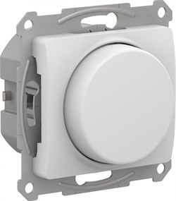 Glossa Белый светорегулятор (диммер) повор-нажим, LED, RC, 400Вт, механизм GSL000123 - фото 71860