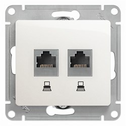 Glossa перламутр розетка 2-ая компьютерная RJ45+RJ45, кат.5E GSL000685KK - фото 71919