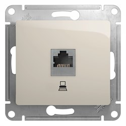 Glossa молочный розетка компьютерная RJ45 кат.5E GSL000981K - фото 71983