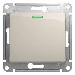 Glossa молочный выключатель 1-клавишный с подсветкой, сх.1а, 10AX GSL000913 - фото 71992
