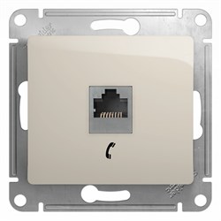 Glossa молочный розетка телефонная RJ11 GSL000981T - фото 72008