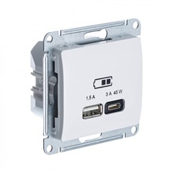 Systeme Electric Glossa Беж USB Розетка A + тип-C 45W высокоскор.заряд. QC, PD, мех. GSL000229 - фото 72072