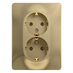 Розетка 2-м СП Glossa 16А IP20 с заземл. в сборе титан SE GSL000424 pe555400 - фото 72217