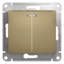 Выключатель 2-кл. СП Glossa 10А IP20 (сх. 5а) 10AX с подсветкой механизм титан SE GSL000453 pe554370 - фото 72235