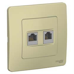 Blanca внутренняя бежевый розетка 2-ая: компьютерная RJ45, кат.5E + телефонная RJ11 BLNIS045117 - фото 72416