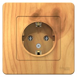 Blanca внутренняя ясень розетка с заземлением, без шторок, 16А, 250В BLNRS001015 - фото 72494