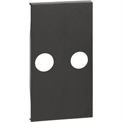 BTicino Living now чёрный лицевая панель для TV розеток с 2 отверстиями 2 мод KG25M2 - фото 72851