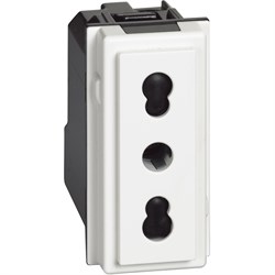 BTicino Living now белый розетка итальянского стандарта для вилок 2К и 2К+З 10/16А 1 мод KW4180 - фото 72899