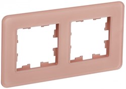 IEK Brite Decor дымчатый матовый стекло скруглённые углы рамка 2-местная BR-M22-G-41-K97 - фото 73166