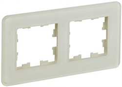 IEK Brite Decor песчаный матовый стекло скруглённые углы рамка 2 места BR-M22-G-41-K98 - фото 73190