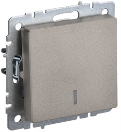 IEK Brite Base шампань выключатель 1-клавишный с индикацией  10А BR-V10-1-10-K37 - фото 73412